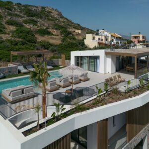 Summer Escapes Villa Si - Modern luxury villa with infinity pool, sea views, terraced gardens, and contemporary architecture overlooking Mediterranean coastline
